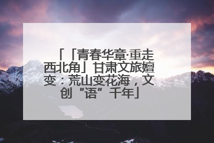「青春华章·重走西北角」甘肃文旅嬗变：荒山变花海，文创“语”千年
