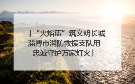 “火焰蓝”筑文明长城 淄博市消防救援支队用忠诚守护万家灯火