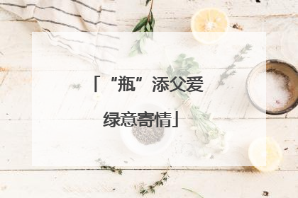 “瓶”添父爱 绿意寄情