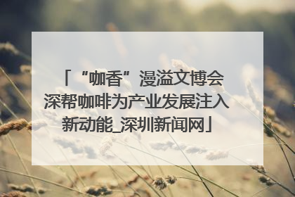“咖香”漫溢文博会 深帮咖啡为产业发展注入新动能_深圳新闻网