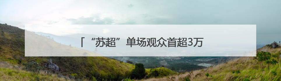 “苏超”单场观众首超3万人：为何发生在徐州主场？
