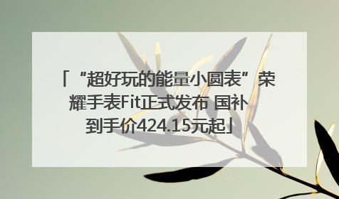 “超好玩的能量小圆表”荣耀手表Fit正式发布 国补到手价424.15元起