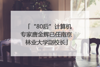 “80后”计算机专家唐金辉已任南京林业大学副校长