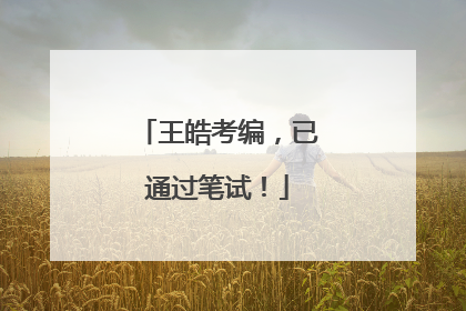 王皓考编，已通过笔试！