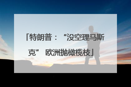 特朗普：“没空理马斯克” 欧洲抛橄榄枝
