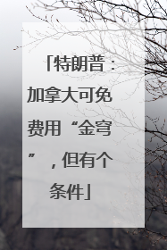 特朗普：加拿大可免费用“金穹”，但有个条件