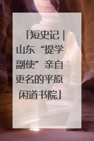 短史记｜山东“提学副使”亲自更名的平原闲道书院