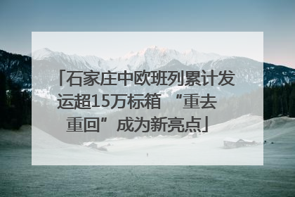 石家庄中欧班列累计发运超15万标箱 “重去重回”成为新亮点