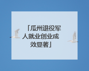 瓜州退役军人就业创业成效显著