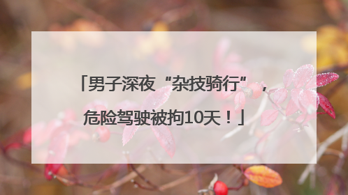 男子深夜“杂技骑行”，危险驾驶被拘10天！