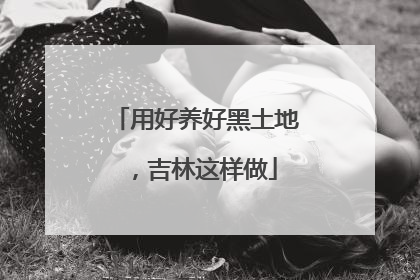 用好养好黑土地，吉林这样做
