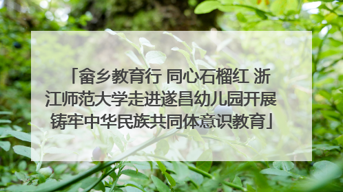 畲乡教育行 同心石榴红 浙江师范大学走进遂昌幼儿园开展铸牢中华民族共同体意识教育