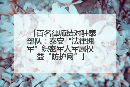 百名律师结对驻泰部队：泰安“法律拥军”织密军人军属权益“防护网”
