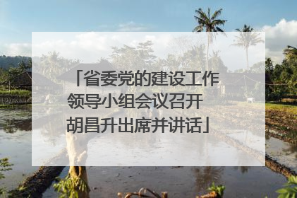 省委党的建设工作领导小组会议召开 胡昌升出席并讲话