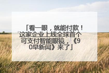 看一眼，就能付款！这家企业上线全球首个可支付智能眼镜，《90早新闻》来了