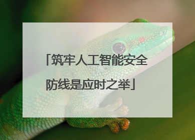 筑牢人工智能安全防线是应时之举