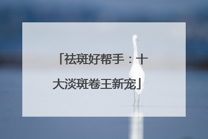 祛斑好帮手：十大淡斑卷王新宠