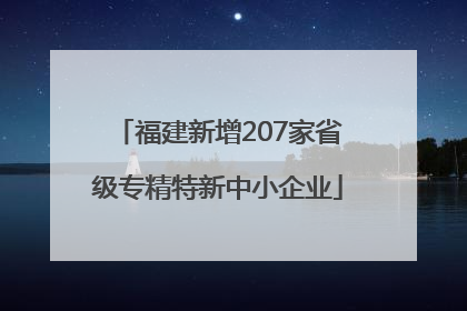 福建新增207家省级专精特新中小企业