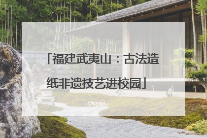 福建武夷山：古法造纸非遗技艺进校园