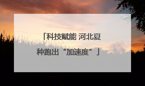 科技赋能 河北夏种跑出“加速度”