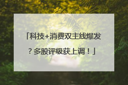 科技+消费双主线爆发？多股评级获上调！