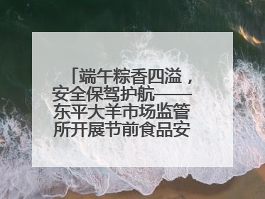 端午粽香四溢，安全保驾护航——东平大羊市场监管所开展节前食品安全专项检查