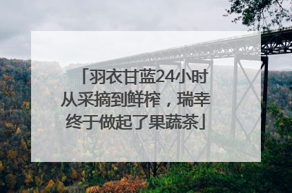 羽衣甘蓝24小时从采摘到鲜榨，瑞幸终于做起了果蔬茶