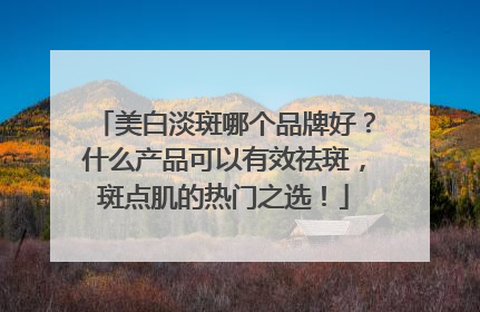 美白淡斑哪个品牌好？什么产品可以有效祛斑，斑点肌的热门之选！