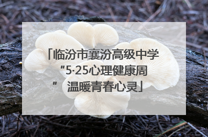 临汾市襄汾高级中学“5·25心理健康周” 温暖青春心灵