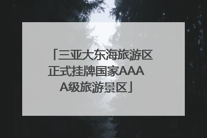 三亚大东海旅游区正式挂牌国家AAAA级旅游景区