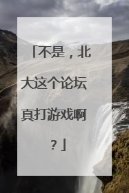 不是，北大这个论坛真打游戏啊？