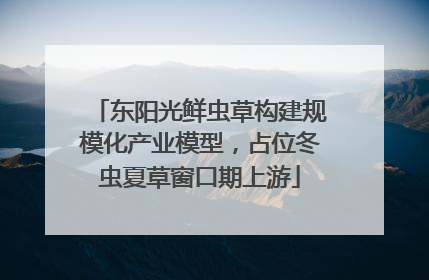 东阳光鲜虫草构建规模化产业模型，占位冬虫夏草窗口期上游