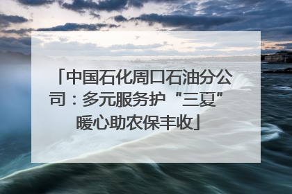 中国石化周口石油分公司：多元服务护“三夏” 暖心助农保丰收