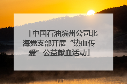 中国石油滨州公司北海党支部开展“热血传爱”公益献血活动