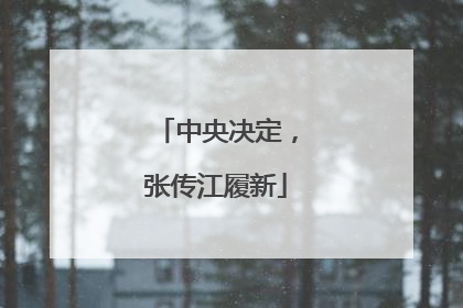 中央决定，张传江履新