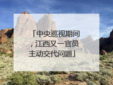 中央巡视期间，江西又一官员主动交代问题