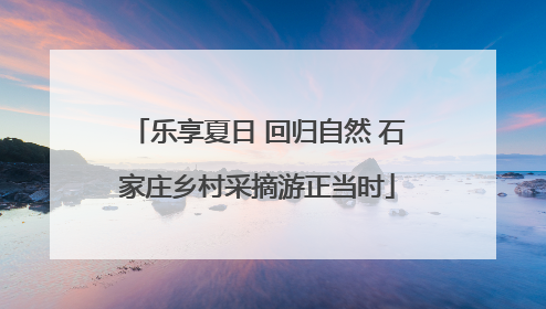 乐享夏日 回归自然 石家庄乡村采摘游正当时