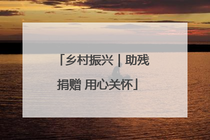 乡村振兴｜助残捐赠 用心关怀