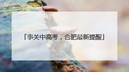 事关中高考，合肥最新提醒