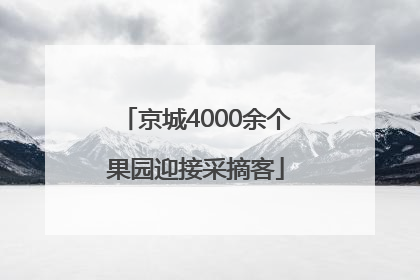 京城4000余个果园迎接采摘客