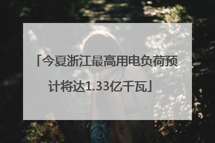 今夏浙江最高用电负荷预计将达1.33亿千瓦
