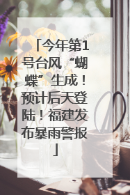 今年第1号台风“蝴蝶”生成！预计后天登陆！福建发布暴雨警报