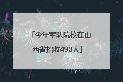 今年军队院校在山西省招收490人