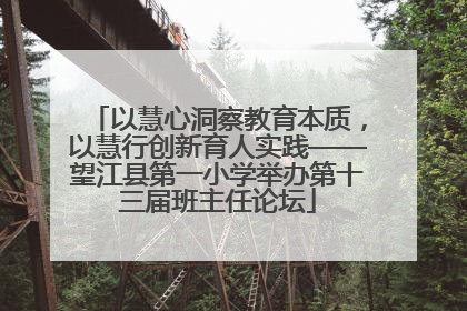 以慧心洞察教育本质，以慧行创新育人实践——望江县第一小学举办第十三届班主任论坛