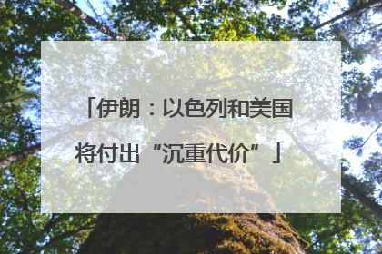 伊朗：以色列和美国将付出“沉重代价”