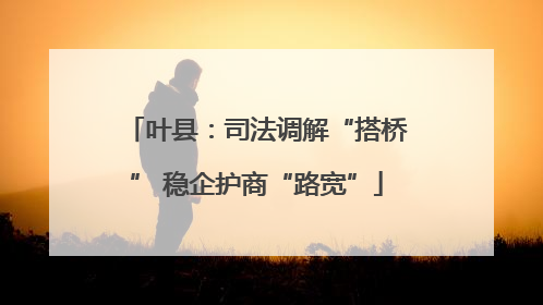 叶县：司法调解“搭桥” 稳企护商“路宽”