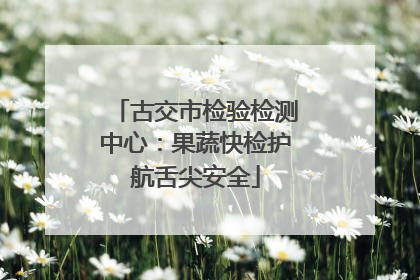 古交市检验检测中心：果蔬快检护航舌尖安全