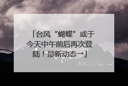 台风“蝴蝶”或于今天中午前后再次登陆！最新动态→