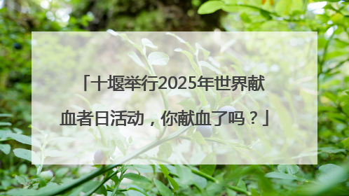 十堰举行2025年世界献血者日活动，你献血了吗？
