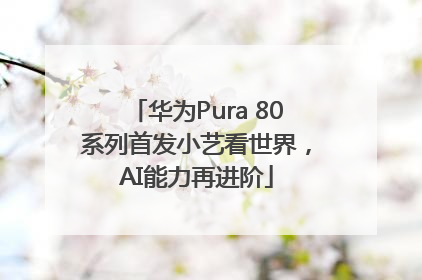 华为Pura 80系列首发小艺看世界，AI能力再进阶